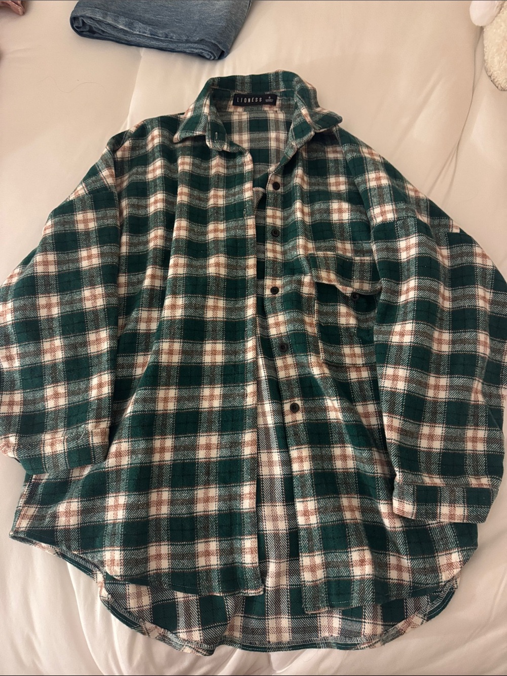 Women’s Green Plaid Flannel Shirt